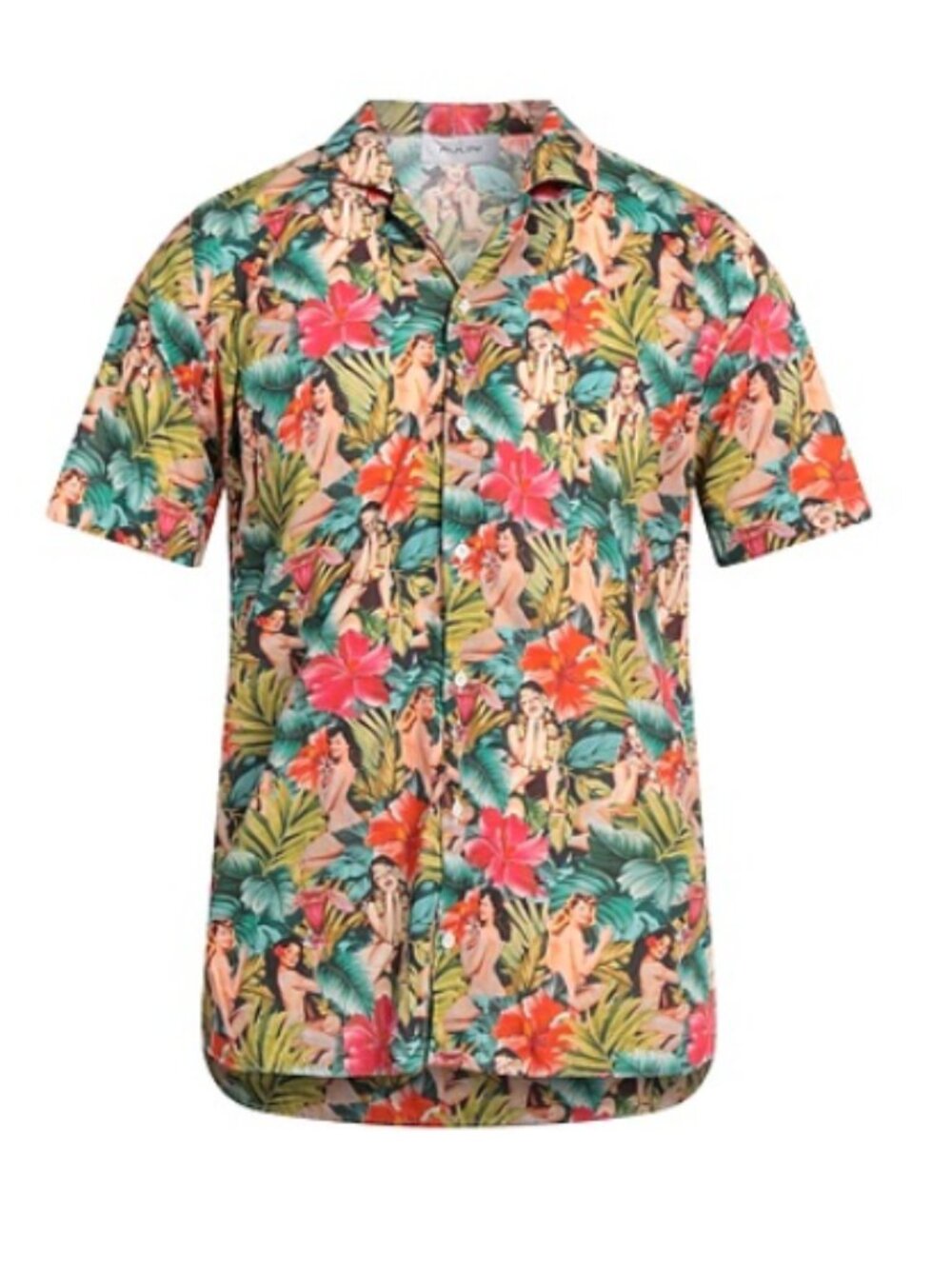 AGLINI HAWAII_M Camp Collar Hawaiian Shirt Men's Medium Made in Italy 100% Cotto